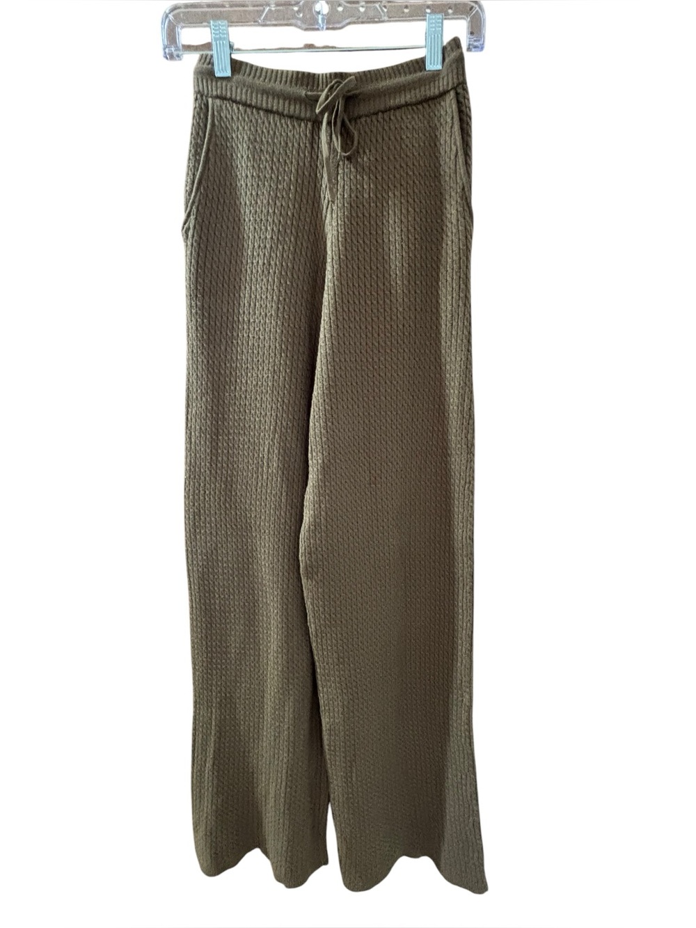 NWT WeWoreWhat Women's Pull On Straight Leg Cable Knit Brown Pants‎ Size XXS